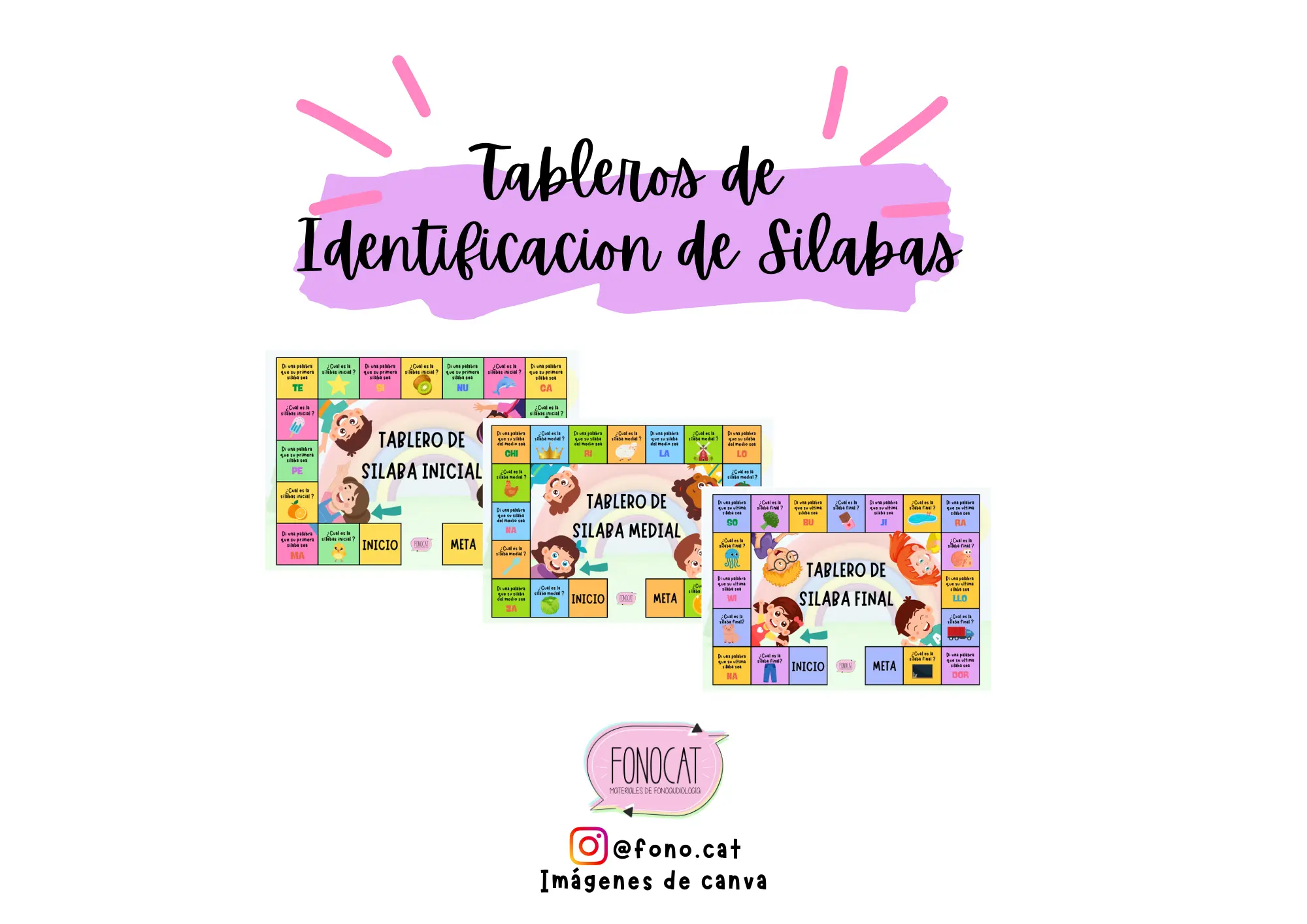 Tableros de Identificación de Sílabas