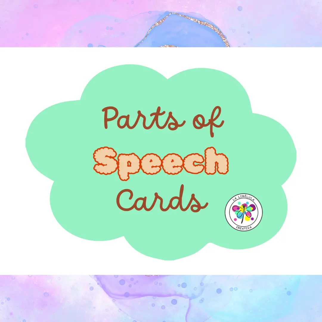 Parts of Speech Languaje Cards Posters Grammar Instruction Verbs Adjectives