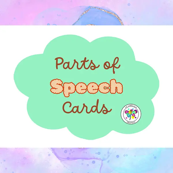 Parts of Speech Languaje Cards Posters Grammar Instruction Verbs Adjectives