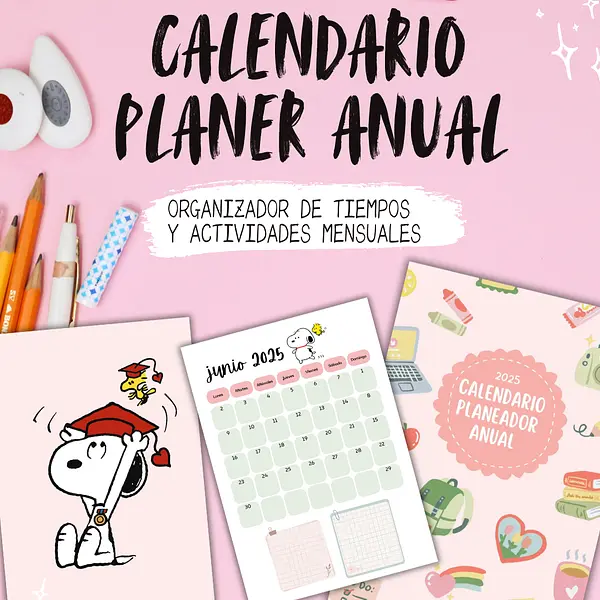 Calendario Anual Snoopy 2025