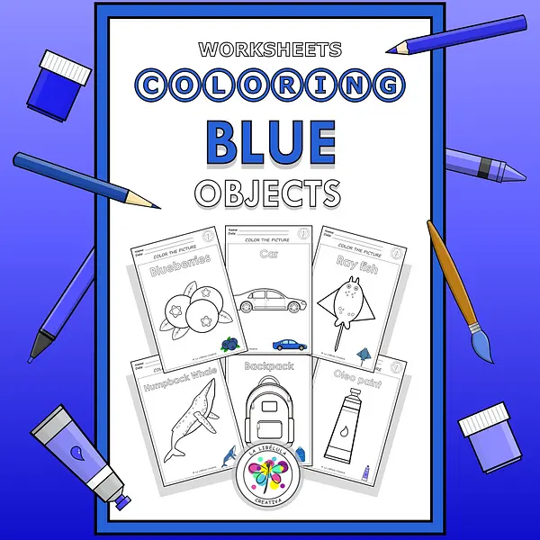 Worksheets Coloring Objects Blue Things Color NO PREP