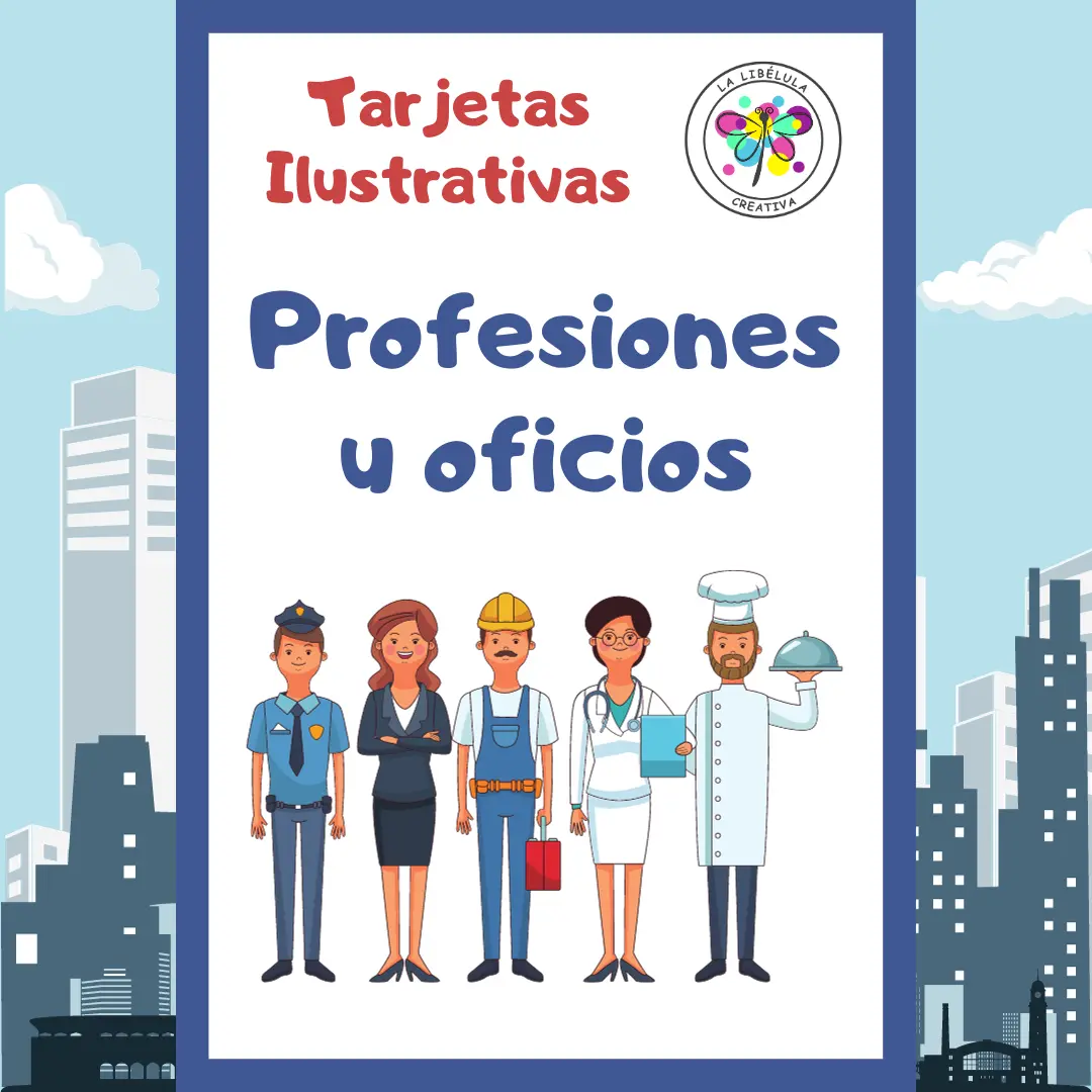 Spanish Flash Cards Professions and Trades Tarjetas Profesiones Oficios Color