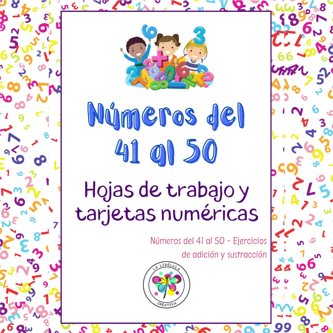 Spanish Numbers 41 to 50 Adition Subtraction Math Números Adición Sustracción