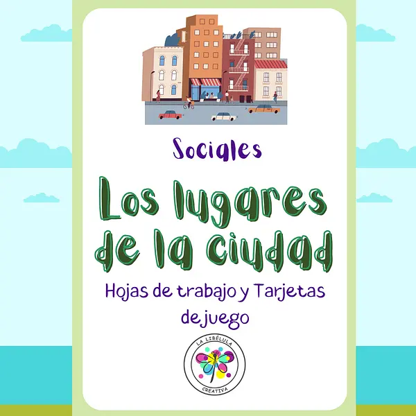 Spanish Places in Town Worksheets Flash Cards Lugares Ciudad Tarjetas Sociales