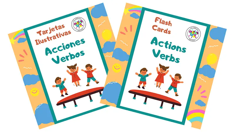 Flash Cards Actions Verbs y Tarjetas Ilustrativas Acciones Verbos 