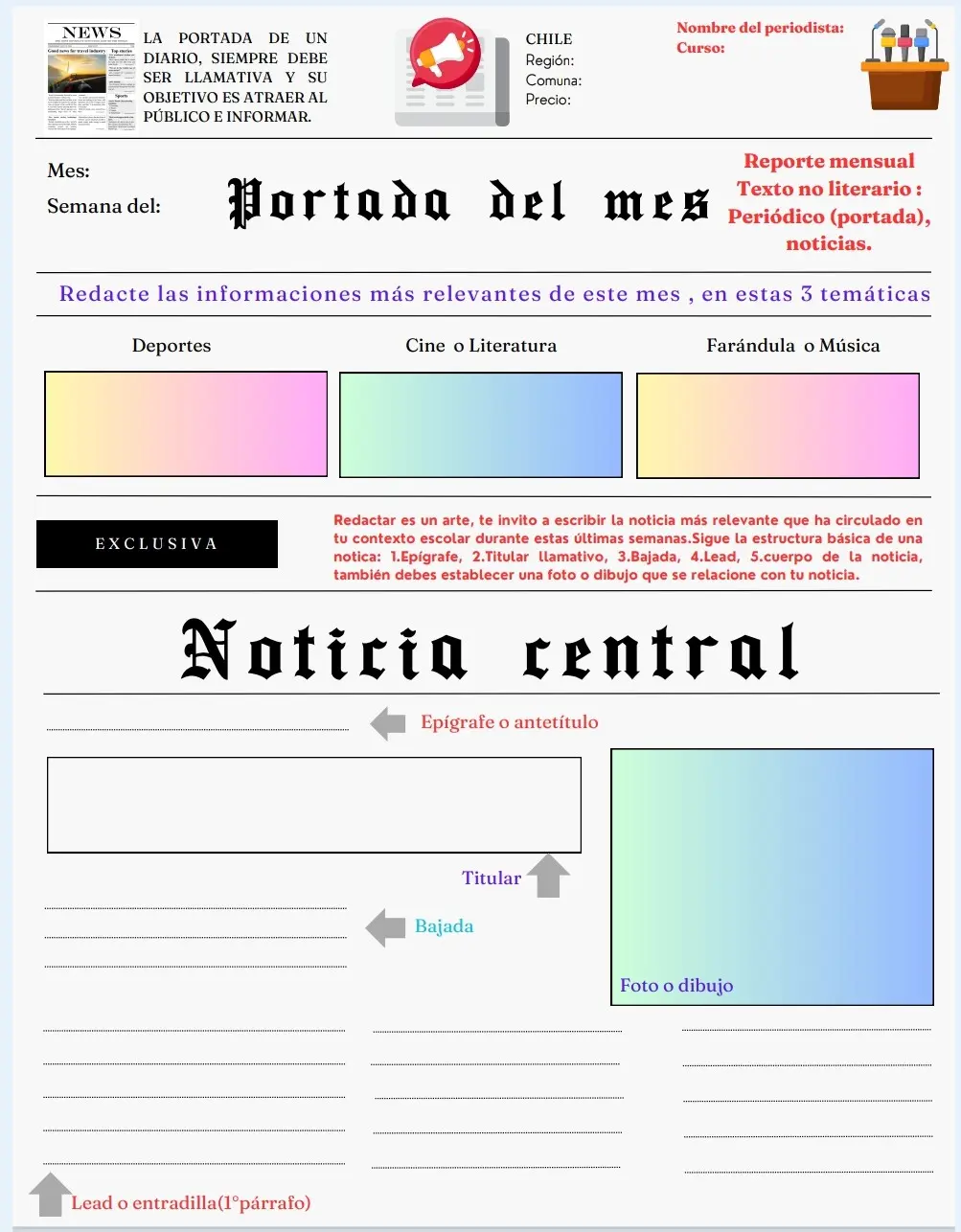 BASE PARA REDACTAR UNA NOTICIA