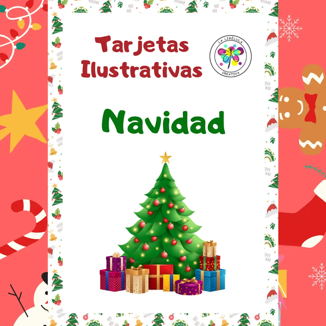 Spanish Flash Cards Christmas Tarjetas Ilustrativas Navidad Diciembre Color