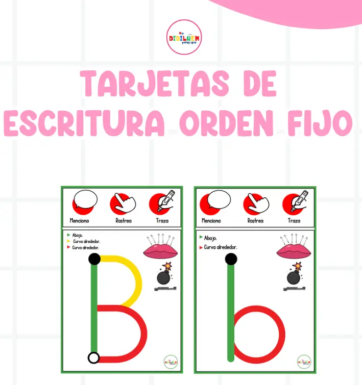 Tarjetas de escritura orden fijo