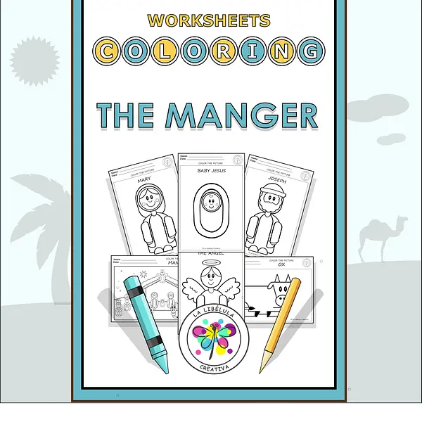 Worksheets Coloring Nativity Christmas Manger December NO PREP