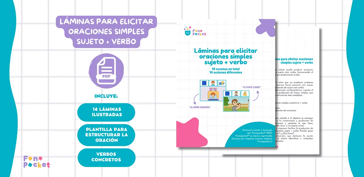 láminas para trabajar oraciones simples sujeto verbo fonopocket morfosintaxis.png
