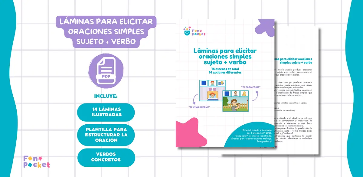 láminas para trabajar oraciones simples sujeto verbo fonopocket morfosintaxis.png