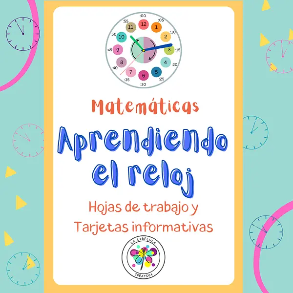 Spanish Clock Math Worksheets Flash Cards Matemáticas Reloj Hojas Tarjetas