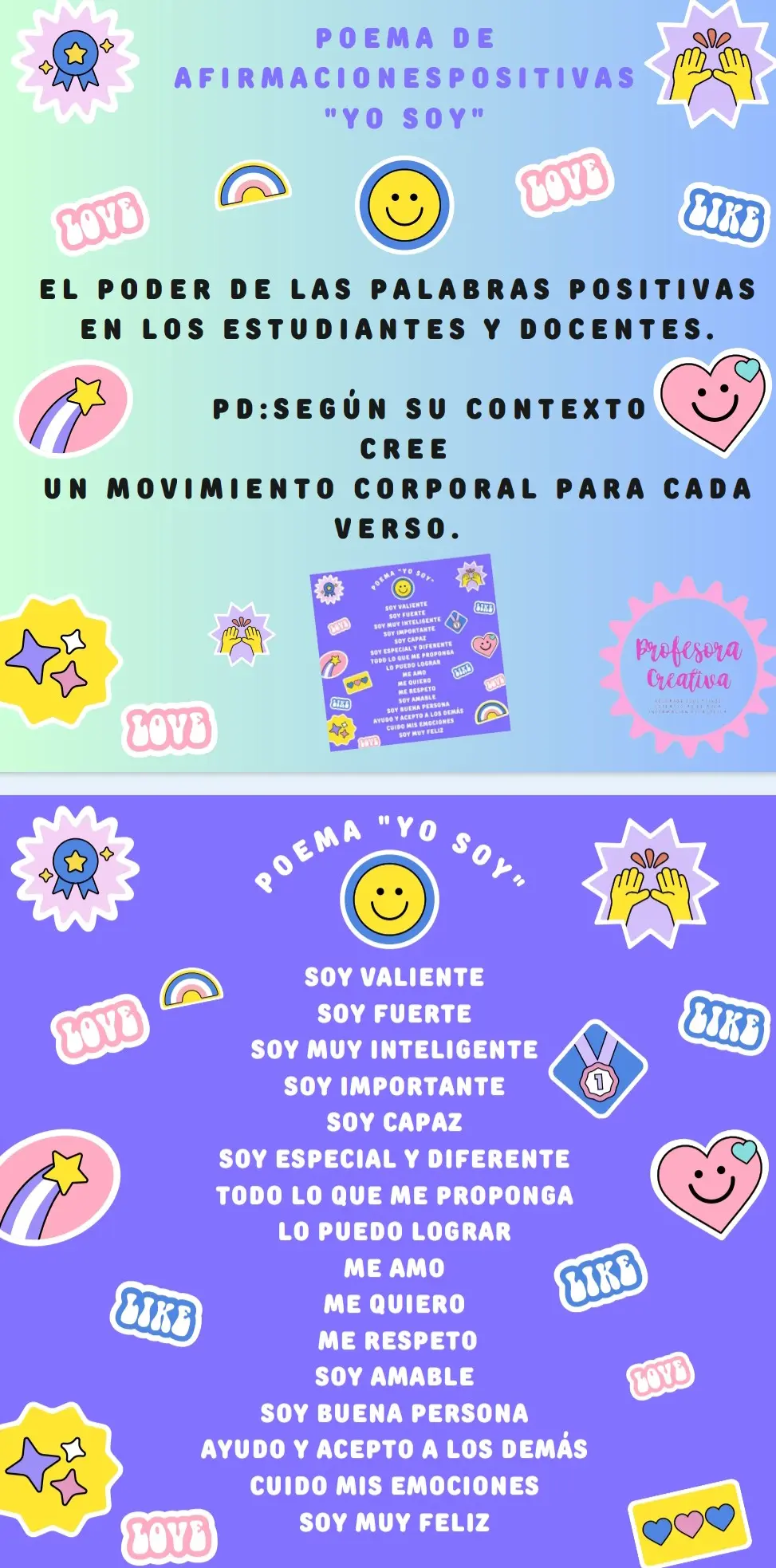 POEMA YO SOY AFIRMACIONES POSITIVAS