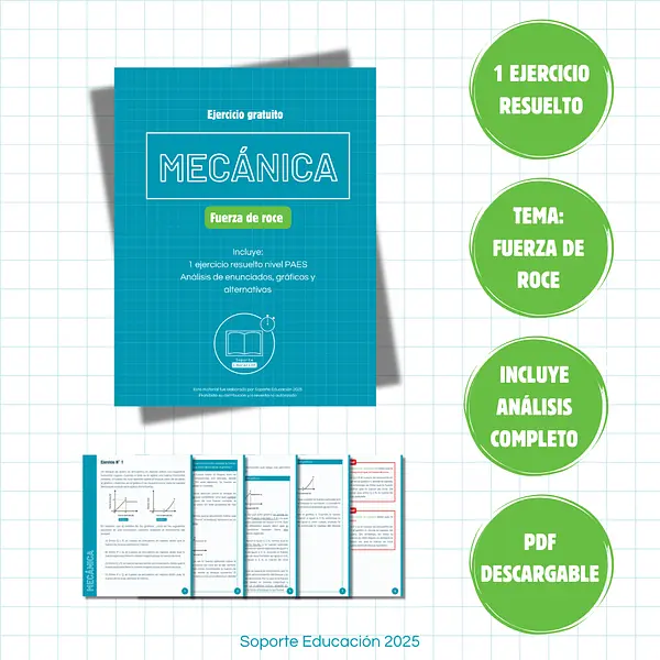 Mecánica: Ejercicio resuelto gratuito sobre fuerza de roce para ingreso universitario