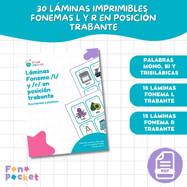 Láminas Fonemas /l/ y /r/ en posición trabante