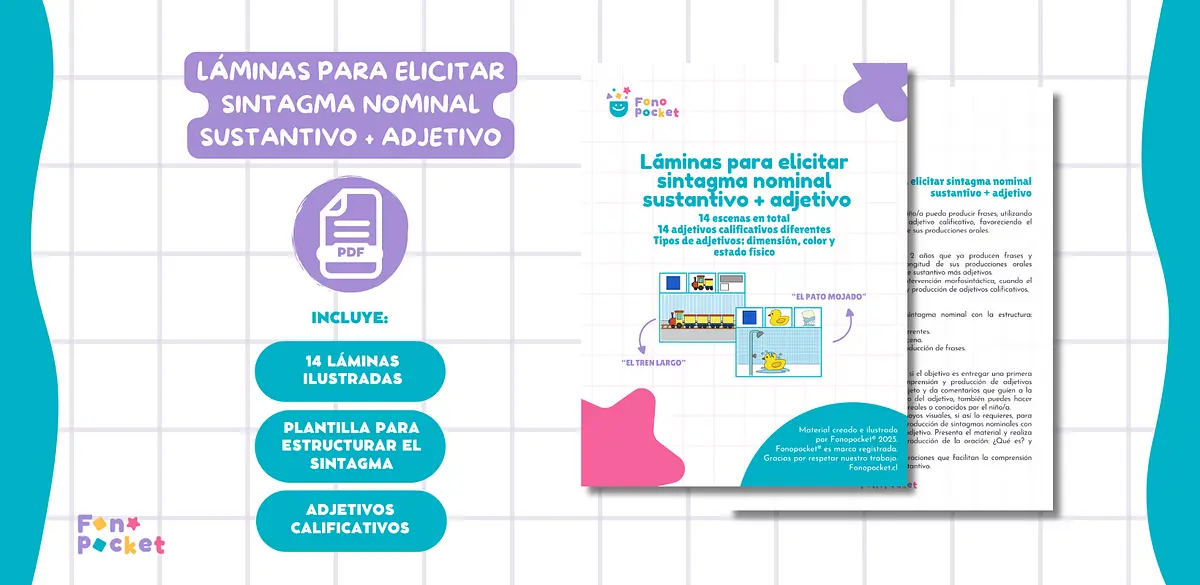 láminas para trabajar sintagma nominal sustantivo adjetivo fonopocket morfosintaxis.png