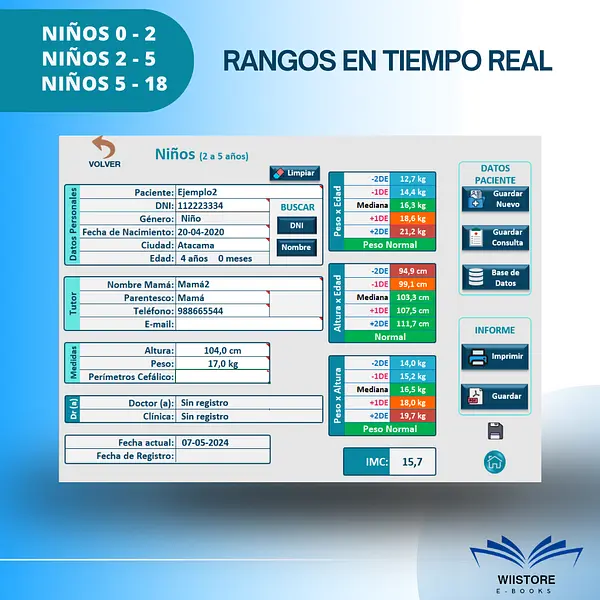 Patrones de Crecimiento, Niñas y Niños de 0 a 18 años – Macro Excel