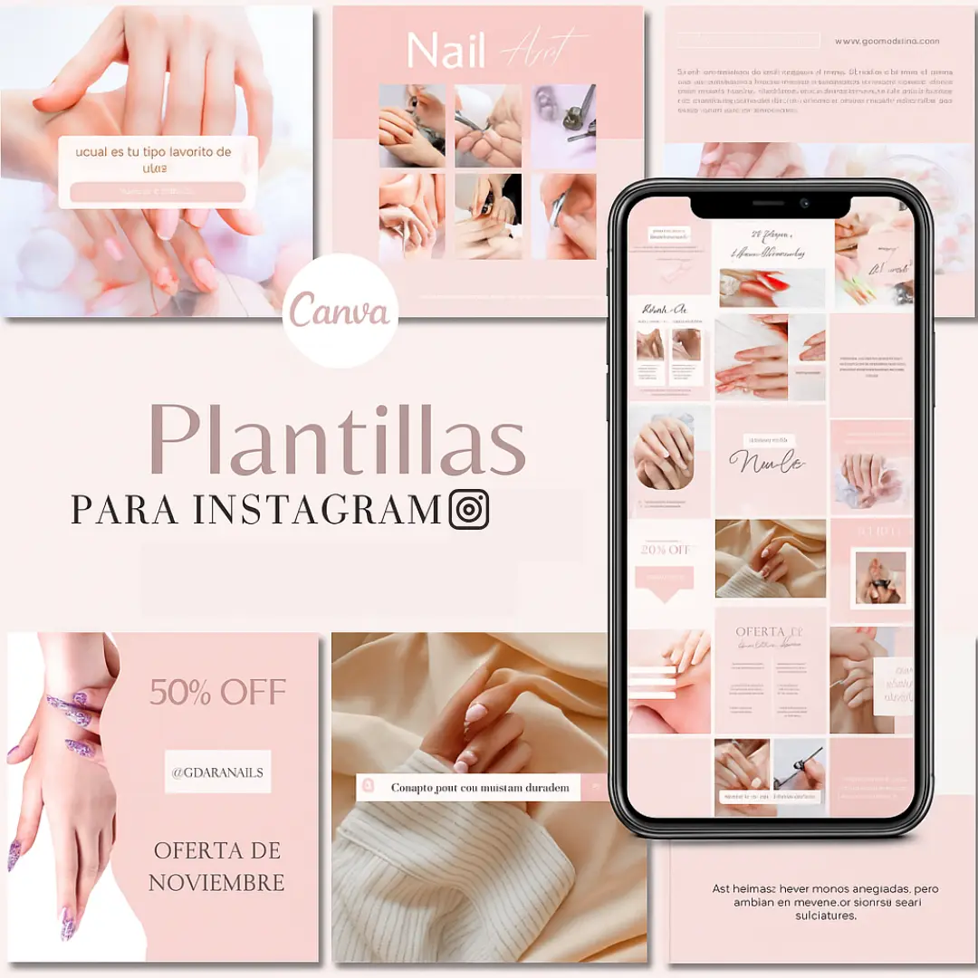 PLANTILLAS EDITABLES PARA IG DE MANICURISTA
