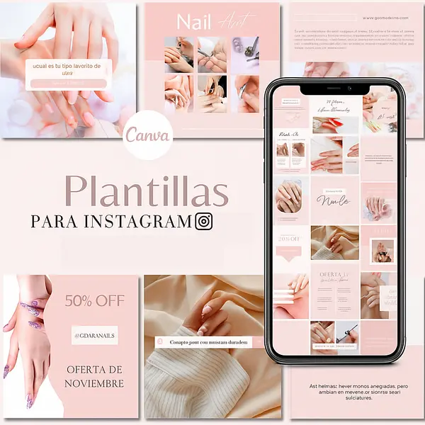 PLANTILLAS EDITABLES PARA IG DE MANICURISTA