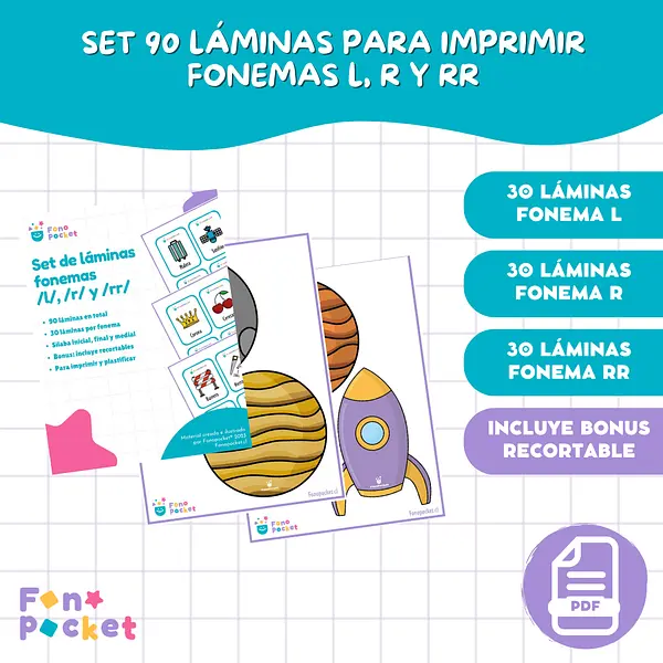 Set de láminas fonemas /l/, /r/ y /rr/