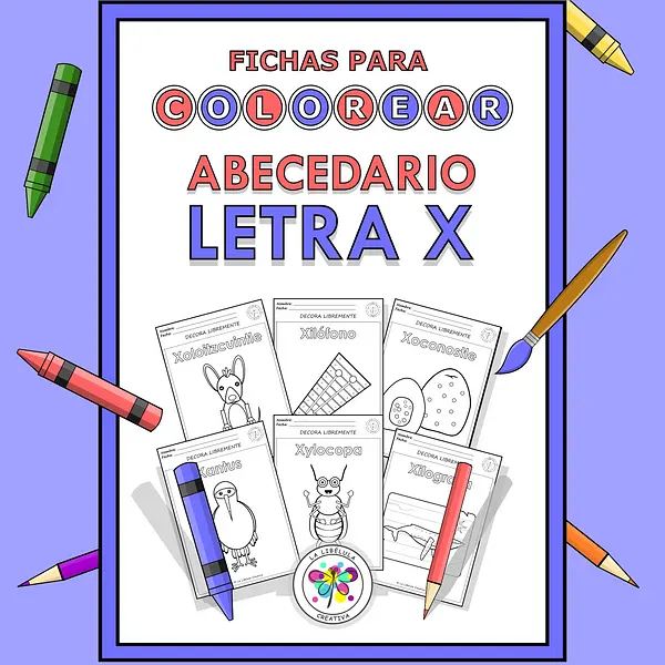 Spanish Worksheets Coloring Letter X Objects Colorear Letra X Objetos NO PREP