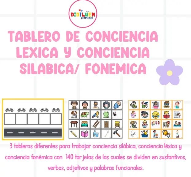 Tableros de conciencia léxica, silábica y fonémica