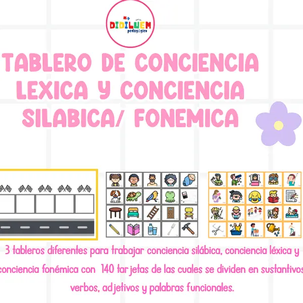 Tableros de conciencia léxica, silábica y fonémica