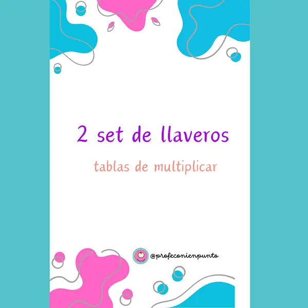 Set de llaveros: Tablas de multiplicar
