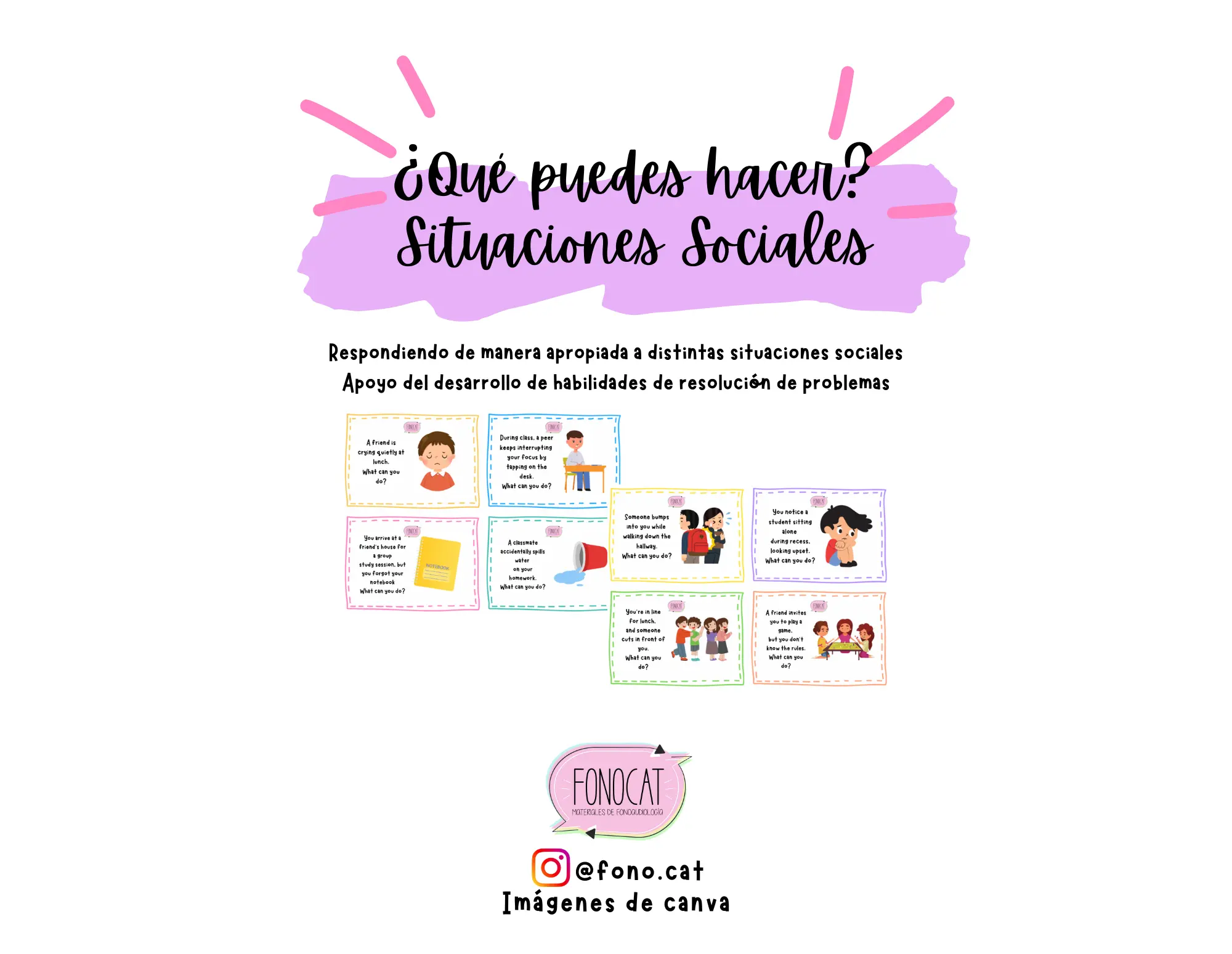 ¿Qué puedes hacer? (en distintas situaciones sociales)