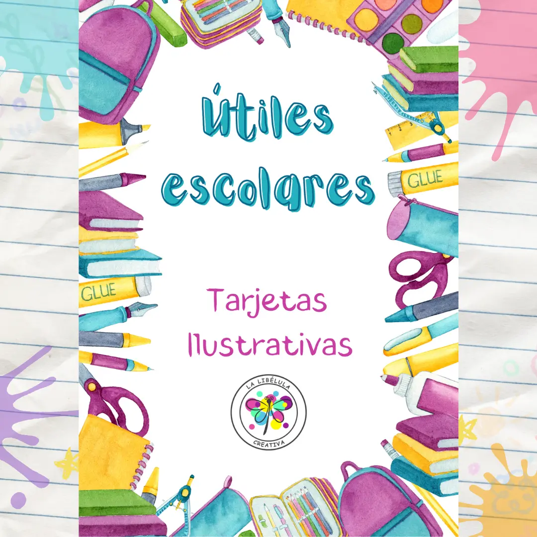 Spanish School Supplies Flash Cards Objects Tarjetas Útiles Escolares NO PREP