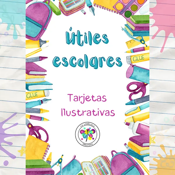 Spanish School Supplies Flash Cards Objects Tarjetas Útiles Escolares NO PREP