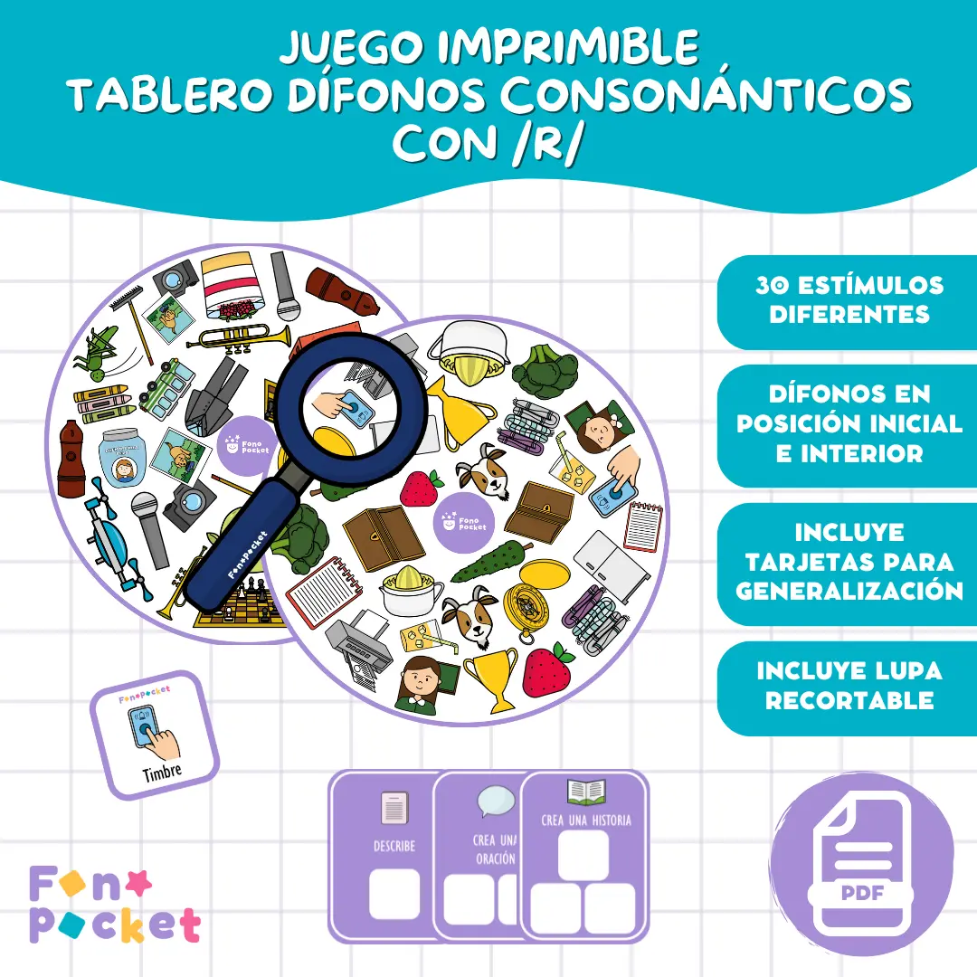Juego tablero dífonos consonánticos con /r/