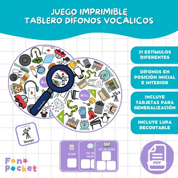 Juego tablero dífonos vocálicos